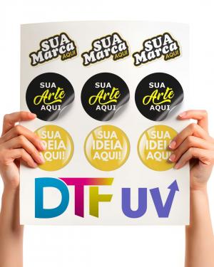 Dtf Uv por Metro Impressão Uv com Verniz 28 cm de largura    